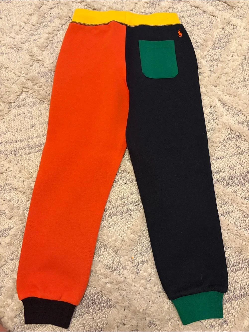 Ralph Lauren Colorblocked Kids Sweatpants in Green, Navy & Yellow